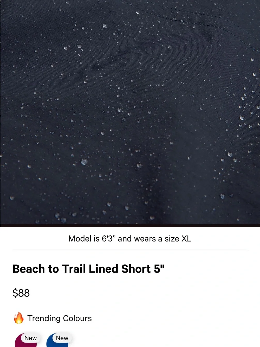 Lululemon Beach to Trail Short 5” Lined